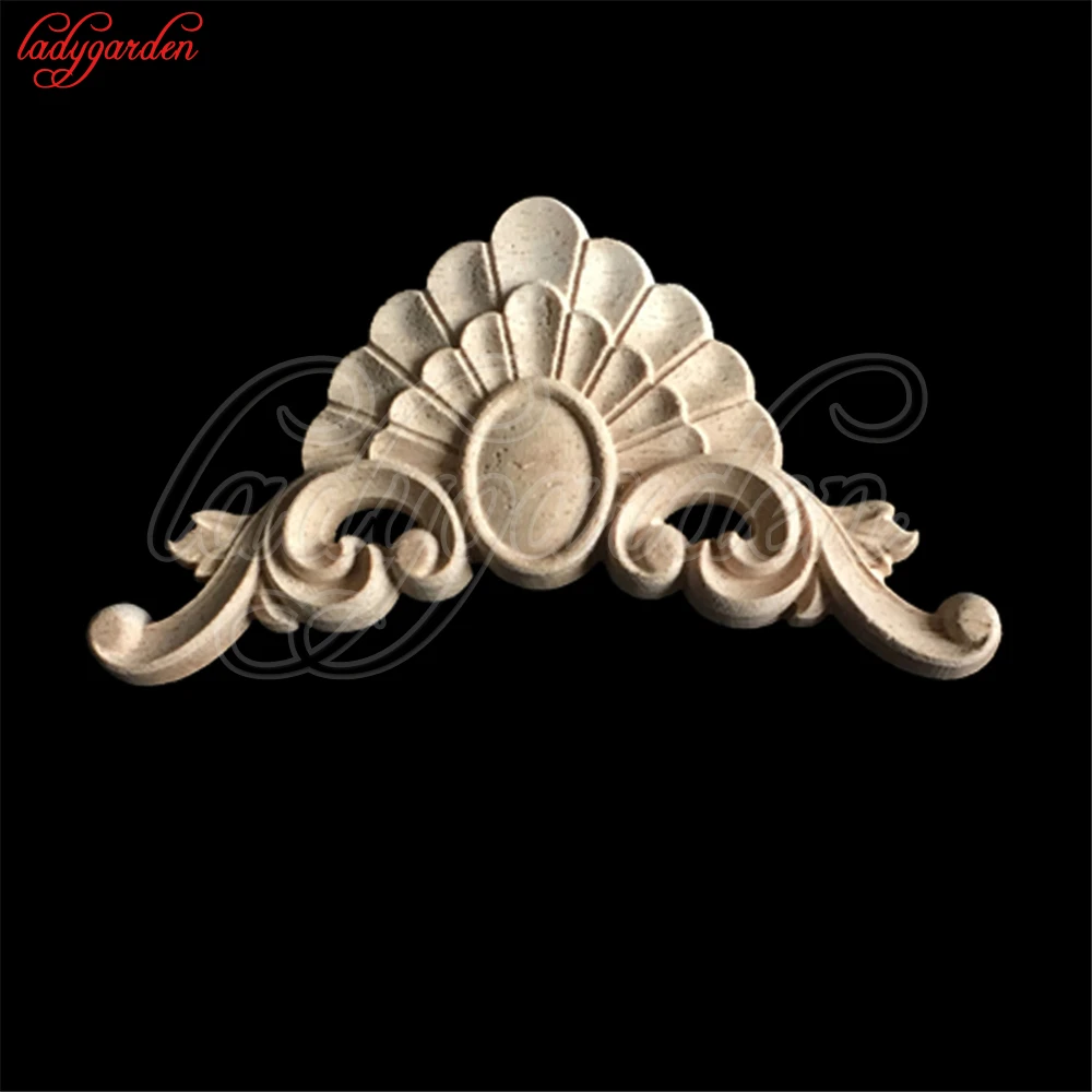 Buy Wood Appliques for Furniture Real Wood Long Floral
