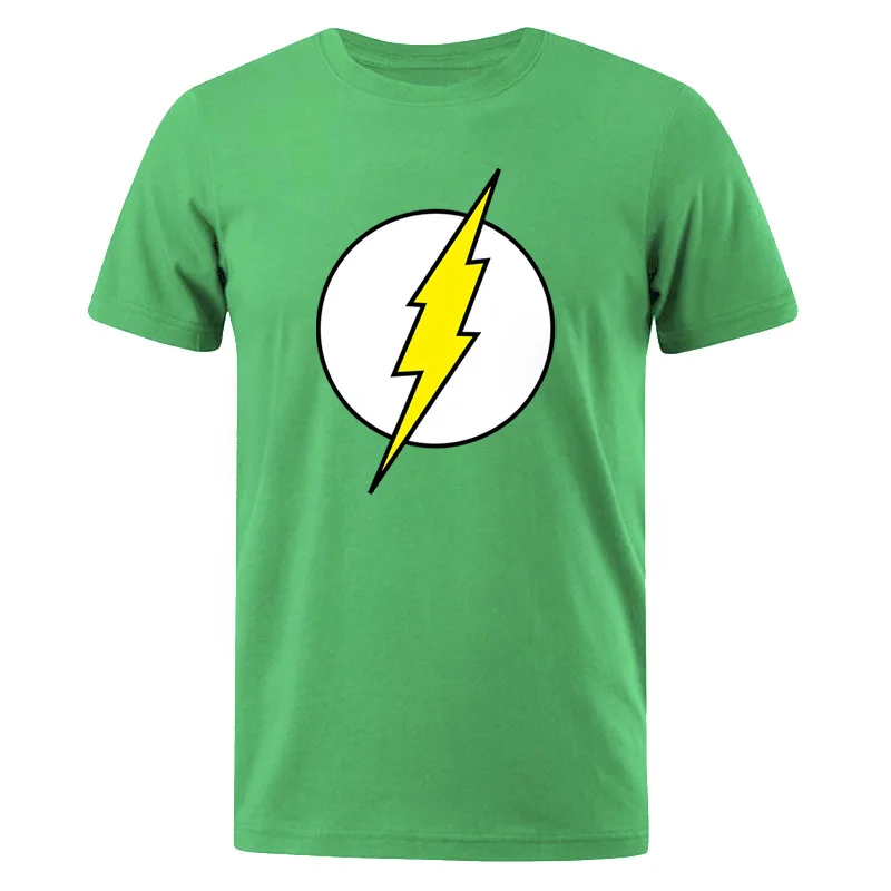 The BIG BANG Theory T-SHIRT The lightning Print The Flash Men T Shirts Hot Sale Casual Tee Shirt Cotton Clothing Plus Size 3XL