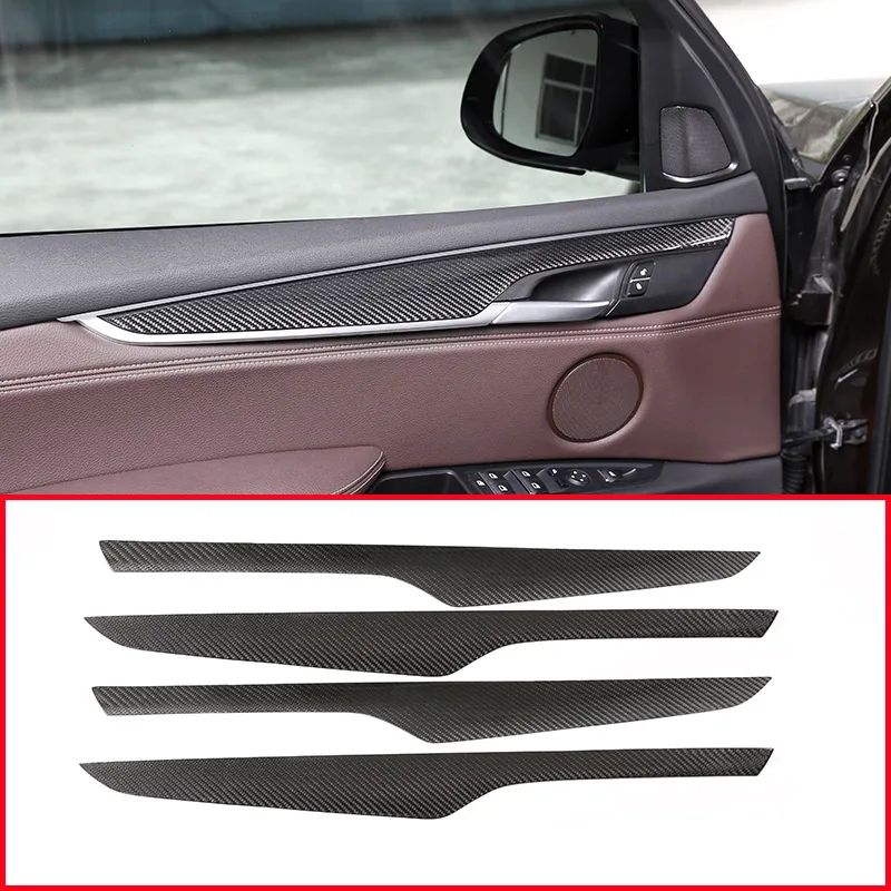 Black Door Handle Panel Cover Sticker Carbon Fiber For Mini Countryman