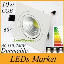 CREE LED УДАРА потолочный Светильники затемнения 10 Вт встраиваемые светодиодные светильники светодиодные площади Подпушка света освещение теплый холодный белый 60 угол 110-240 В