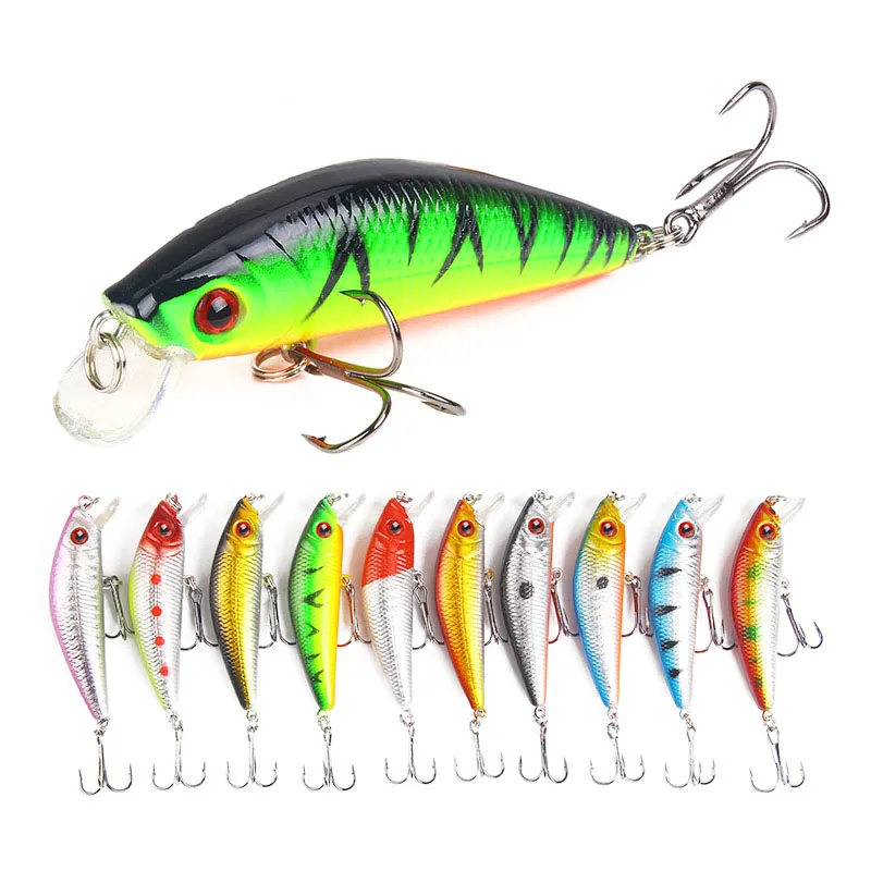 

10PCS Minnow Fishing Lure 70mm 8g 3D Eyes Crankbait Wobblers Artificial Plastic Hard Bait peche Fishing Tackle