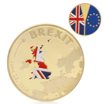 

Coins 2016 Brexit Commemorative Coin Plated Gold Slivery Coin Collection Physical Gift