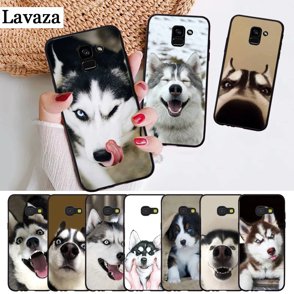 

Lavaza Animal Husky cute Puppy Dog Silicone Case for Samsung A3 A5 2016 2017 A6 Plus 2018 A7 A8 A9 A10 A30 A40 A50 A70 J6
