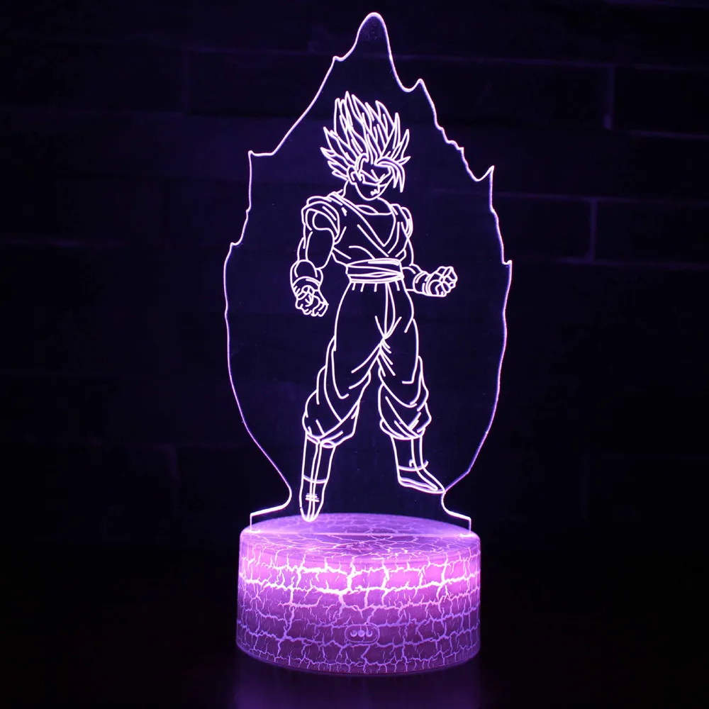 Dragon Ball Usb Led 3d осветительные приборы Kakarot Vegeta Son Gohan детские лампы стволы сотового Cyborg Freeza 7 цветов изменить 3d ночник