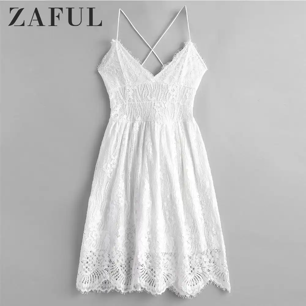 zaful white dress