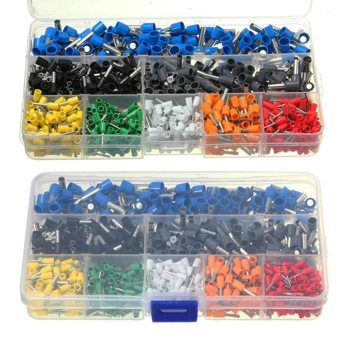 800pcs Cable Wire Terminal Connector with Hand Ferrule Crimper Plier Crimp Tool Kit Set AWG 10-23