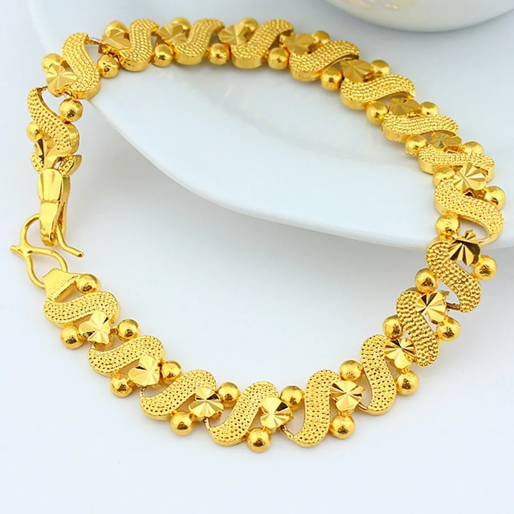 3 Stück Mädchen 750er Echt Gold vergoldet Armreif Bilezik Altin Kaplama Armband 