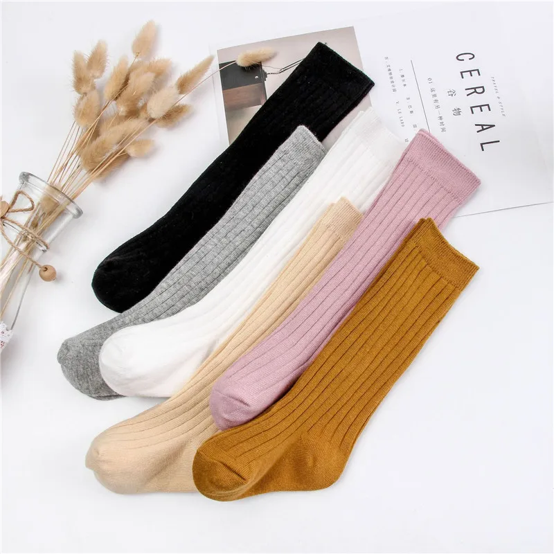 

2018 Children's Tights Striped Cotton Long Tube Pantyhose Princess Girls Over The Knee Pantyhose Kids Girls Warm Soft Stocking