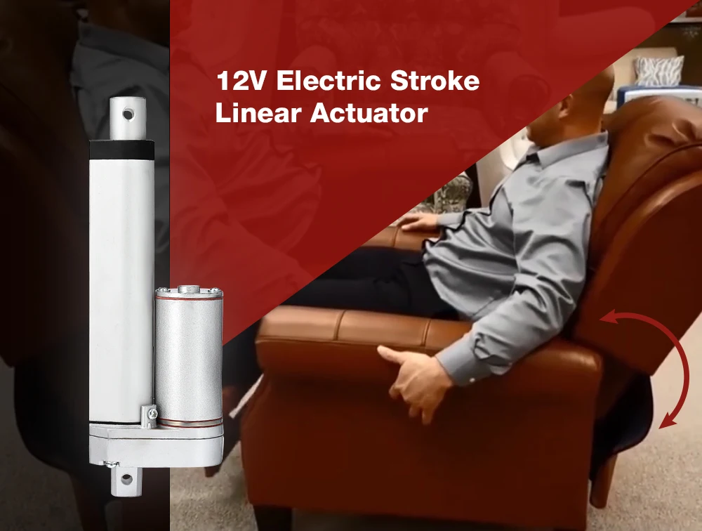 Electric Linear Actuator DC 12V 750N Progressive Electric Stroke Linear Actuator 50mm, 100mm, 150mm, 200mm, 250mm, 300mm