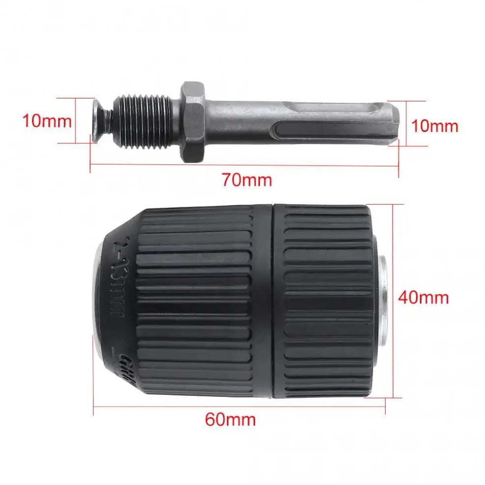 TORO 2-13mm 1/2" 20unf Self-locking Keyless Wrench Drill Chuck Impact Hammer Conversion Drill Bit Holder with Round Handle