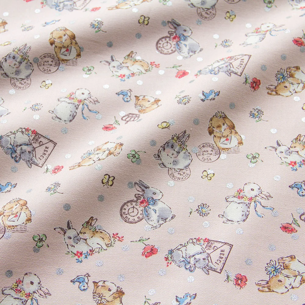 Полметра японская Kokka Oxford хлопковая ткань Лоскутная стеганая ткань Текстиль для шитья Ретро Кролик А
