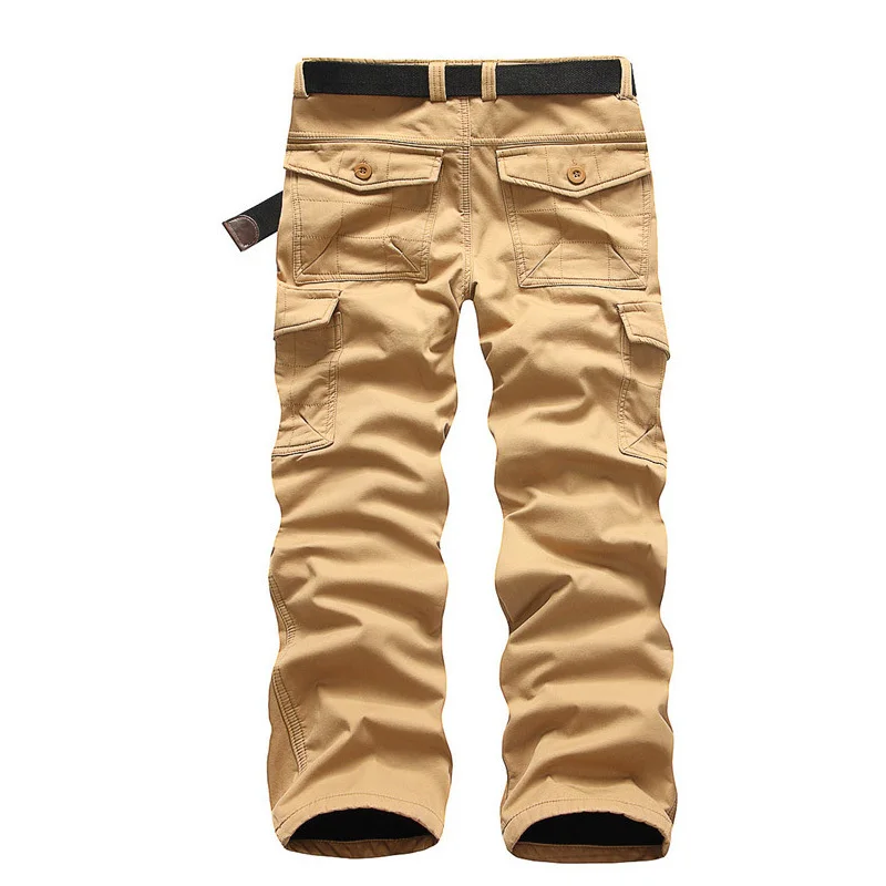 Новые мужские теплые брюки-карго зимние Утепленные флисовые брюки-карго мужские повседневные тактические брюки с несколькими карманами 29-40 размера плюс