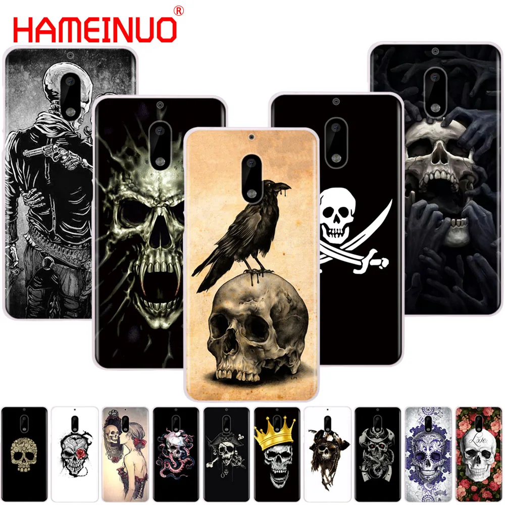 

HAMEINUO skull flower pirate love cover phone case for Nokia 9 8 7 6 5 3 Lumia 630 640 640XL 2018