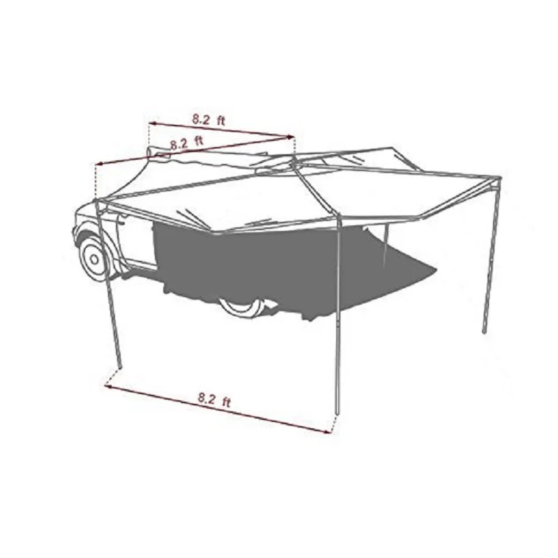 GRNTAMN радиус 2,5 м 4 боковой секционный боковой автомобильная палатка для солнцезащитного завеса тент солнцезащитный тент