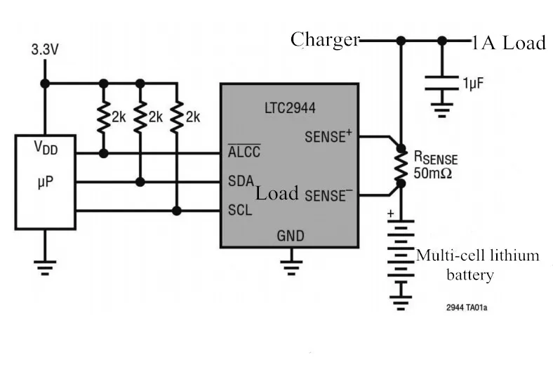 60 v battery temperature voltage and current measurement LTC2944