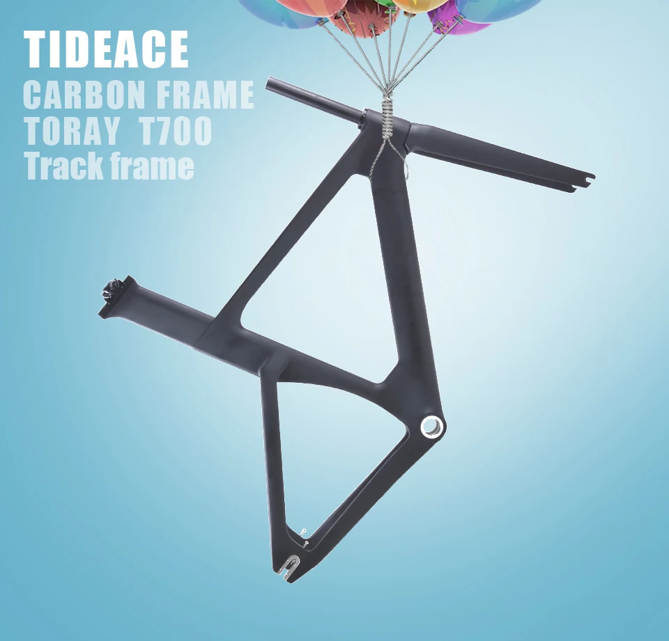 Discount 2018 Carbon Track Frame Carbon Fiber Fixed Gear bike frame Carbon Racing Tracking bike Frameset 49/51/54cm with fork seatpost 3