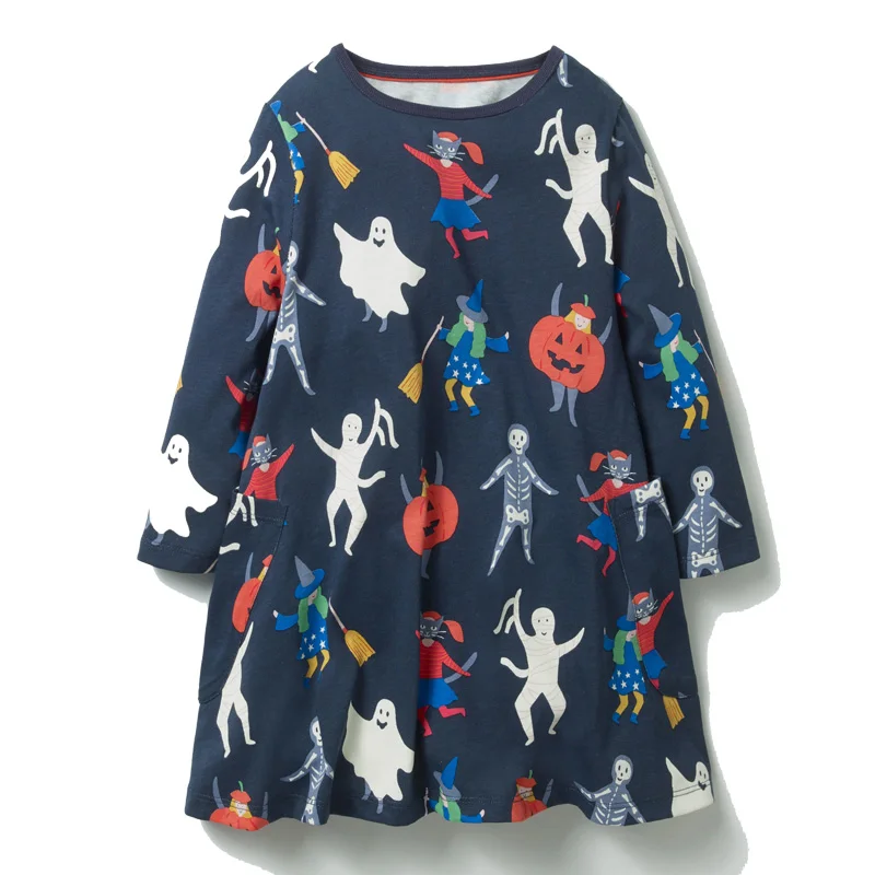 Jumping Meters/платья для девочек с длинными рукавами, Брендовое детское платье из хлопка, Рождественская Детская одежда, детское платье принцессы Vestido - Цвет: 84