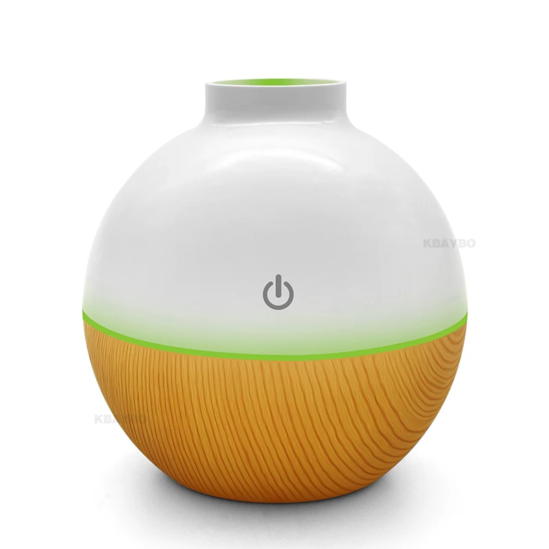 

USB Ultrasonic Humidifier 130ml Aroma Diffuser Essential Oil Diffuser Aromatherapy mist maker with 7 color LED Light Wood grain