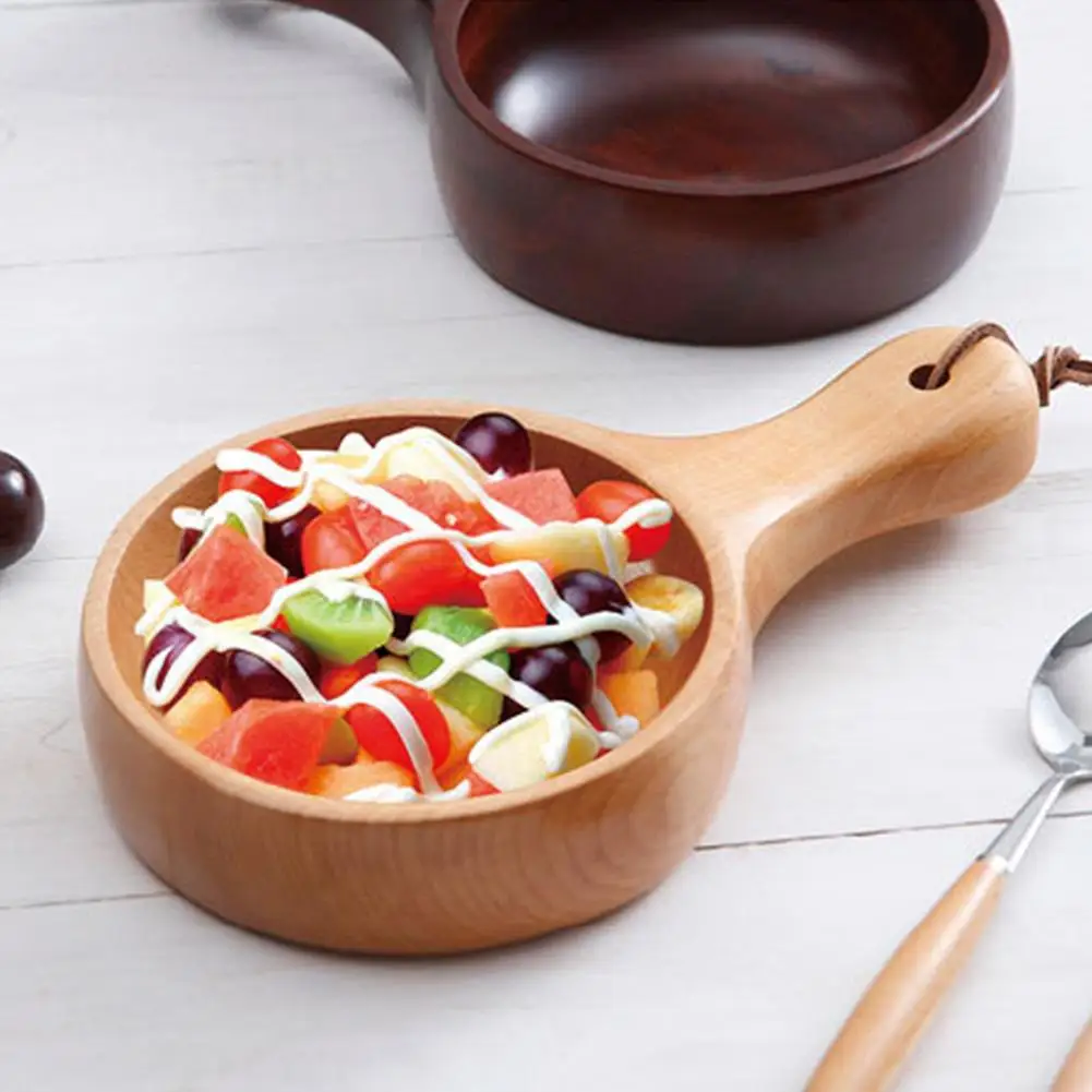 

Beech Salad Bowl Long Handle Wooden Noodles Bowl Tableware Handle Wood Bowl Home Kitchen Bowls Dishes Kitchen Accessory Art Tool