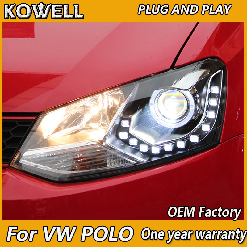 KOWELL автомобильный Стайлинг для 2006 2015 VW Polo фары Новинка светодиодный ная фара Cruiser