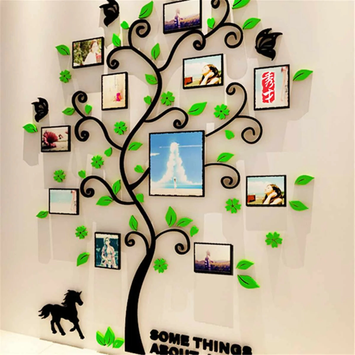 

130*107cm 3D Acrylic Photo Frame Wall Stickers Family Tree Decals Living Room Bedroom Art Murals Home Wall Decoration 3 Colors