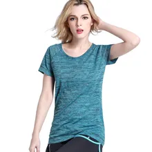 Running Tee Women Quick Dry Fitness Training Top Sporty Dyed Color Short Sleeves Loose Outdoor T Shirt O Neck Female T-Shirt quick dry fitted round neck short sleeve color block spliced men s training t shirt