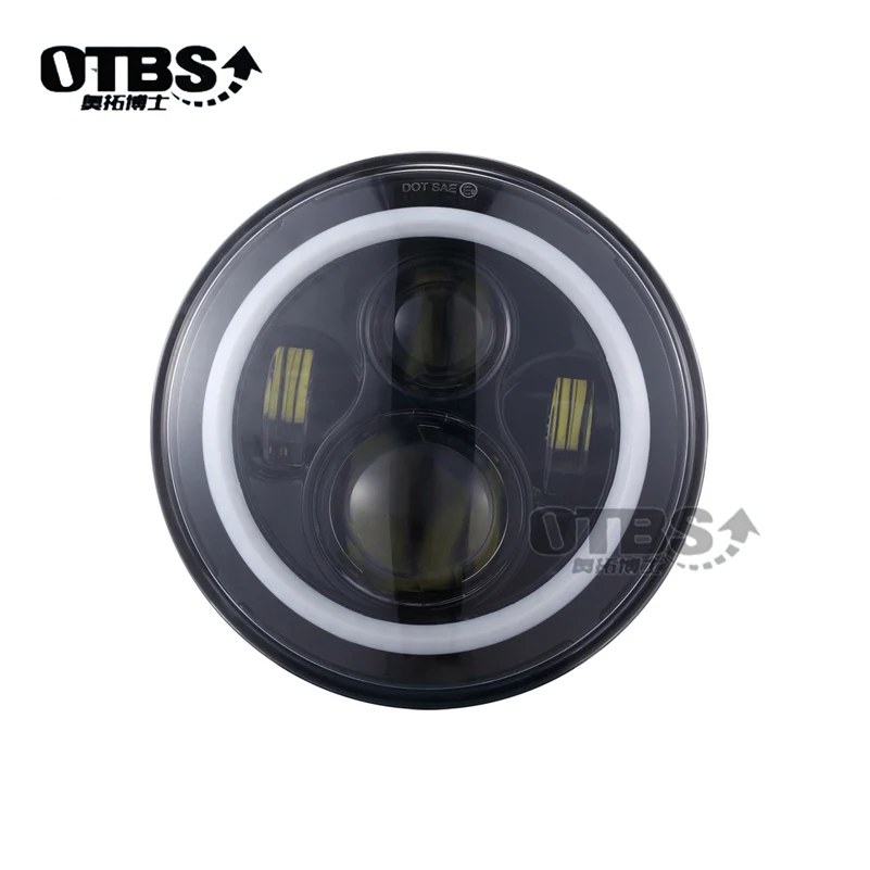 OTBS 7 дюймов круглые светодиодные фары Halo Angle Eyes + указатель поворота для Harley