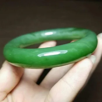 

H39#Russian material and Tian Yu ice bottom apple green cat eyes jasper thick thick round bracelet