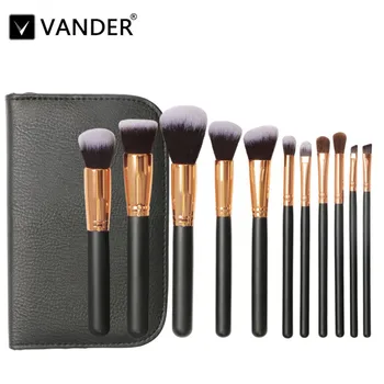 

Vanderlife 11Pcs/set Makeup Brushes Set Power Foundation Blending Eye Shadow Contour Concealer Blush Face Make Up Bag maquillage
