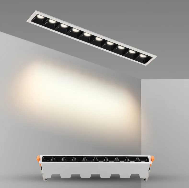 

High Quality Square LED Downlight Spot Light Indoor Recessed Lighting Linear bar Laser Blade Ceiling Line Lamp 2W 4W 10W 20W 30W