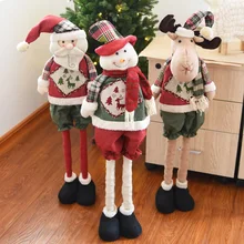 Large Size Christmas Telescopic Doll Decorations Christmas Snowman Santa Deer Gift Doll Decorations Scene Decorations 80CM