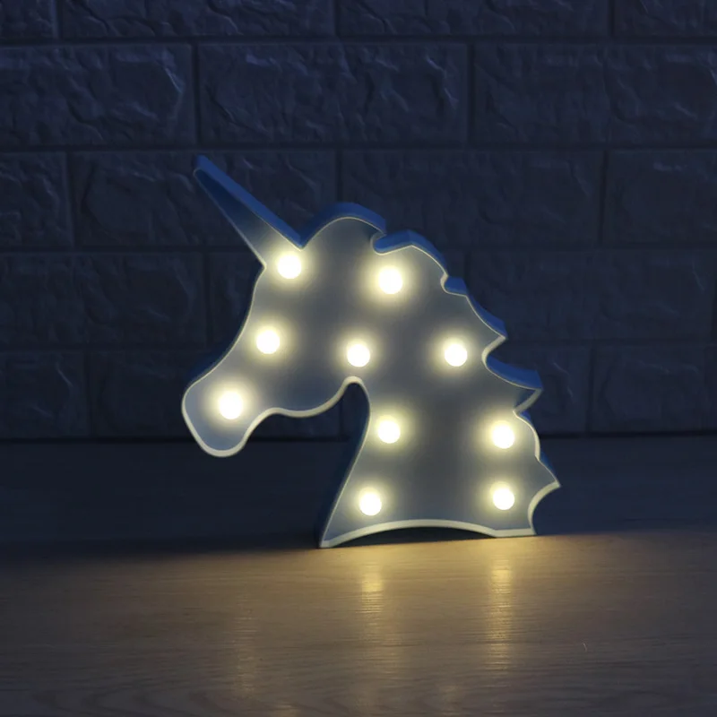 DELICORE-Cute-Unicorn-Head-Led-Night-Light-Animal-Marquee-Lamps-On-Wall-For-Children-Party-Bedroom (2)