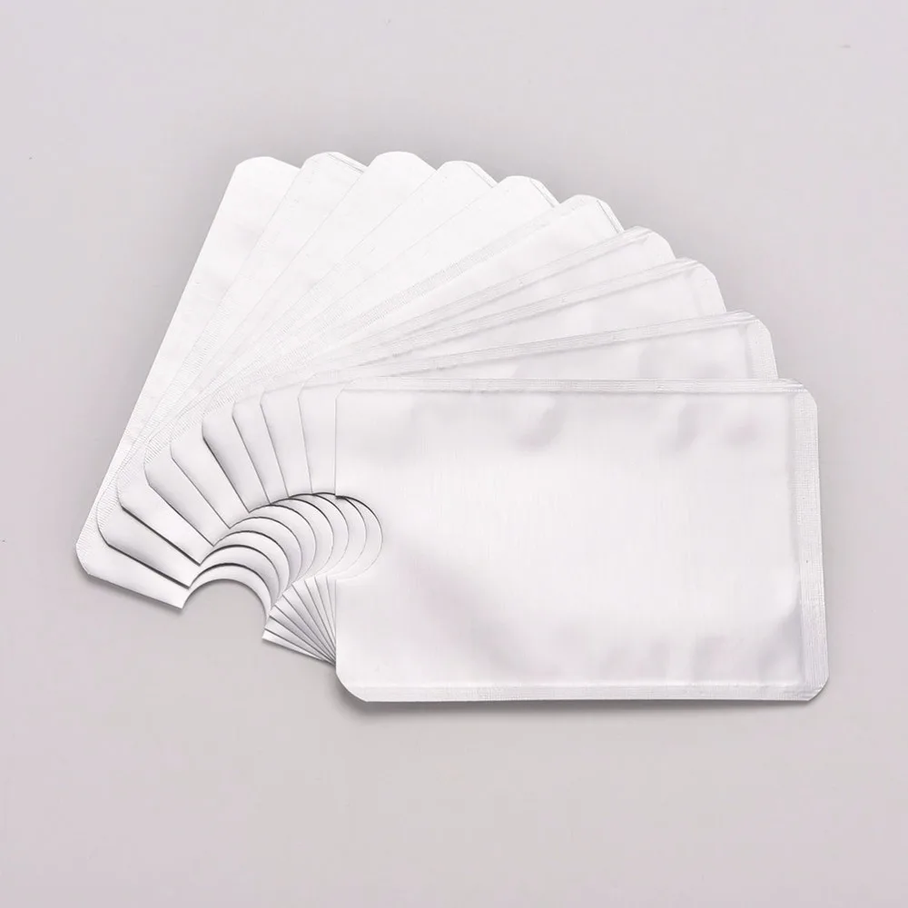

10pcs/lot Silver Gray Business Card Case Skin Sleeves Aluminum Foil Anti Degaussing ID Credit Card Holder
