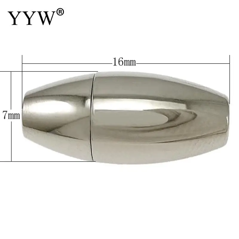

Stainless Steel magnetic magnetite Clasp Jewelry Fashion Oval oril color 16x7mm Hole:Approx 3mm 50PCs/Lot