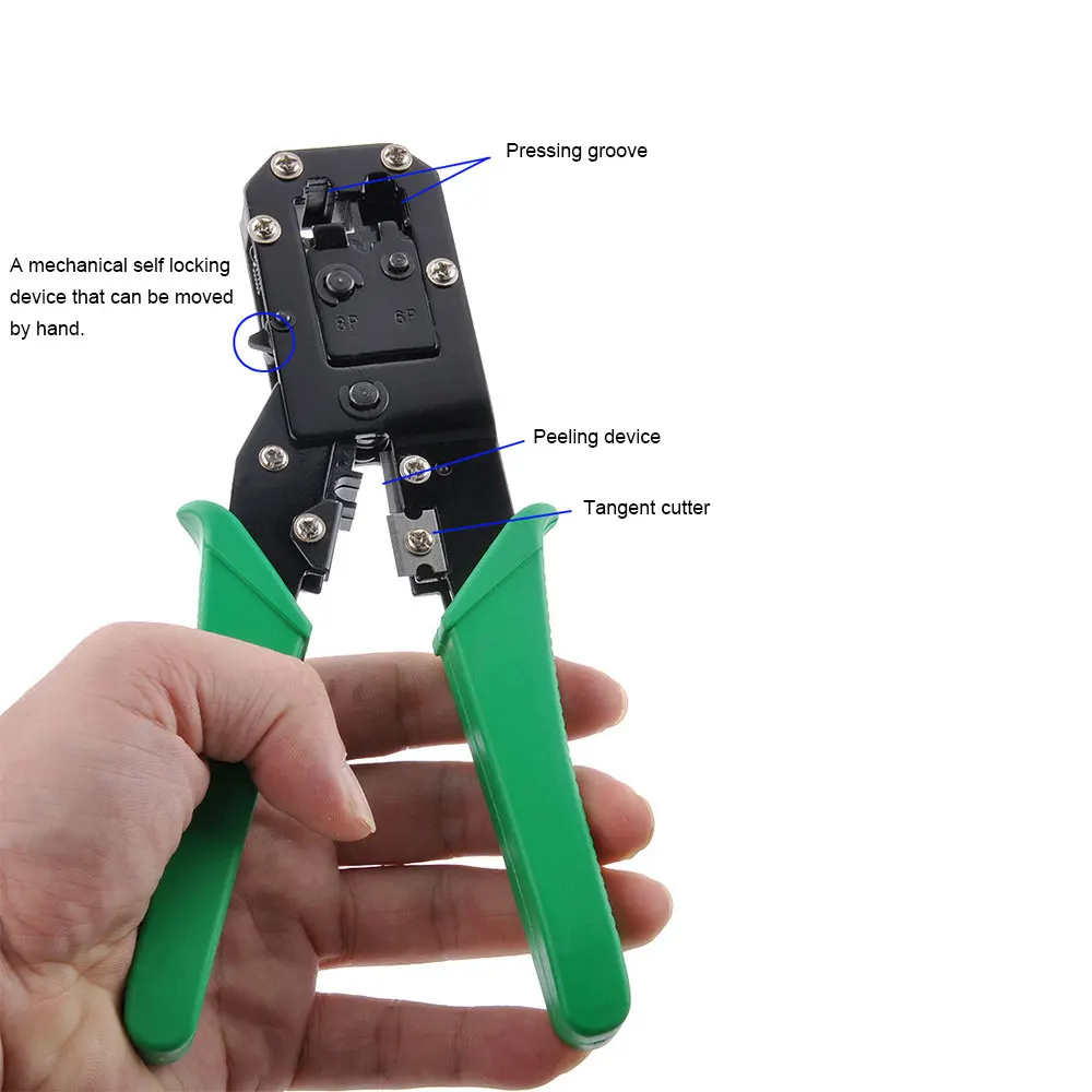 Портативный 4 шт. Инструменты для ремонта сети RJ45 RJ11 компьютер/телефонный провод обжимные плоскогубцы сетевой кабель тестер инструменты 50 кристаллическая головка