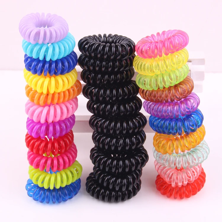 

Good Quality candy color Spring hair bands small size Telephone line hair bands 100pcs/bag