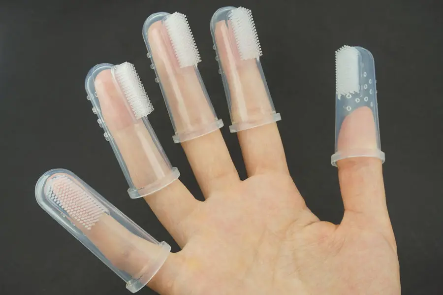 5 шт./лот Мягкая зубная щетка на палец для домашних животных собак ротовой полости