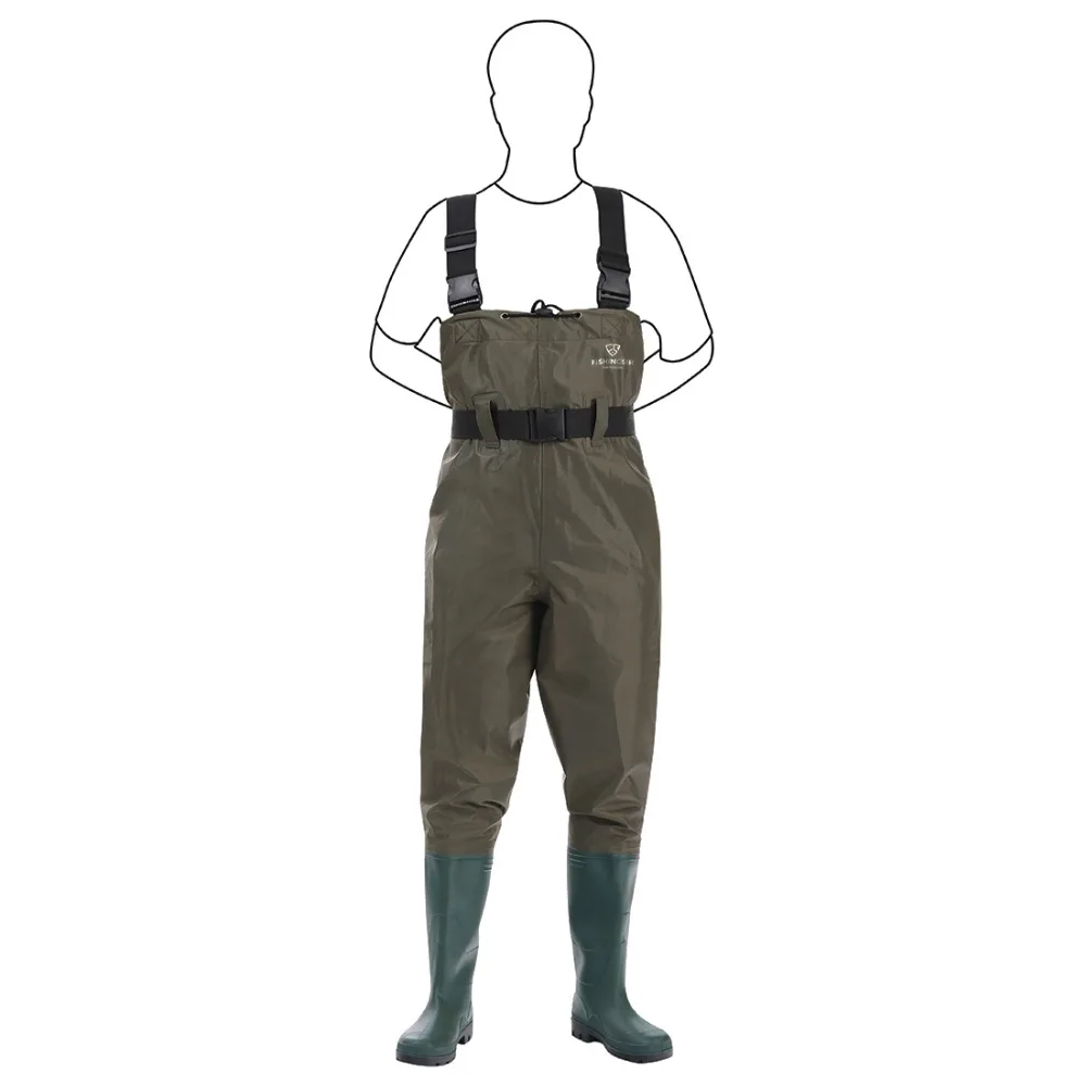 BRAND NEW NYLON FISHING CHEST WADERS WITH BELT FLY CARP SEA FISHING SIZE 9,10,11