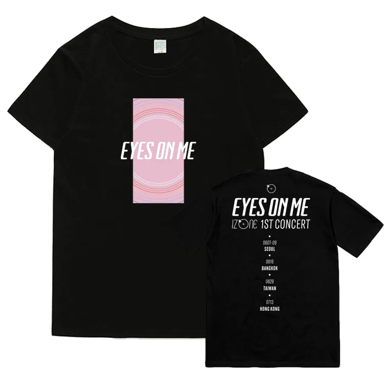 

New arrival kpop izone eyes on me concert same printing o neck t shirt for summer style unisex short sleeve t-shirt