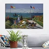 The Garden at Sainte-Adresse by Claude Monet Printed on Canvas 1