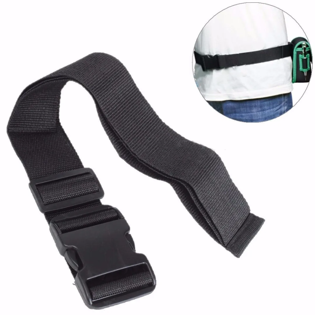 1pc Quick Release Nylon Belt Adjustable Work Waist Bag Belts Black Waistband Pouch Bag Accessories