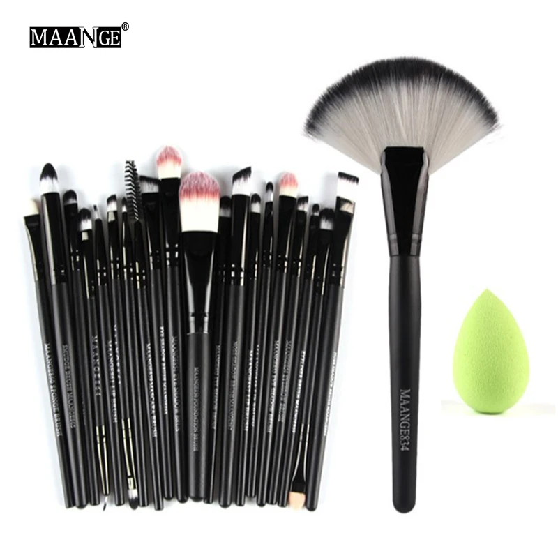 

22Pcs Pro Foundation Powder Eyeliner Eyeshadow Lip Facial Makeup Brushes Set Sponge Puff Fan Brush Cosmetic Beauty Tools