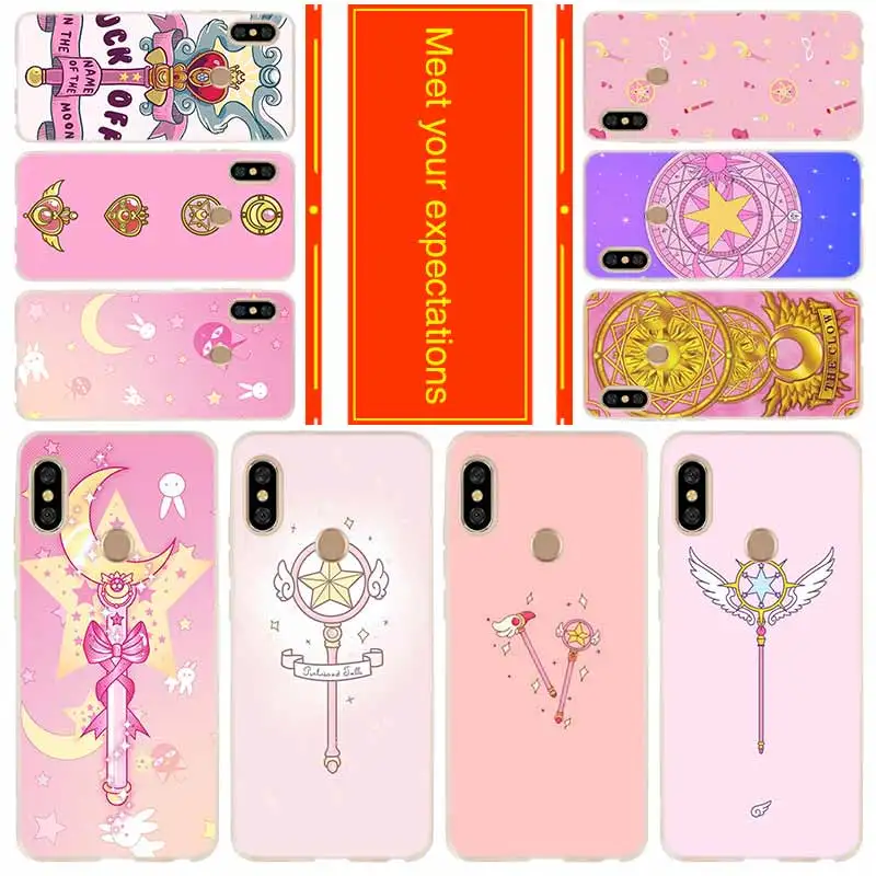 

Phone for Xiaomi Redmi go 7 6a 5a 5plus 4a 4x 3s Note 7 6 5 4 3 5a K20 pro Cover Case Anime Sailor Moon Magic wand