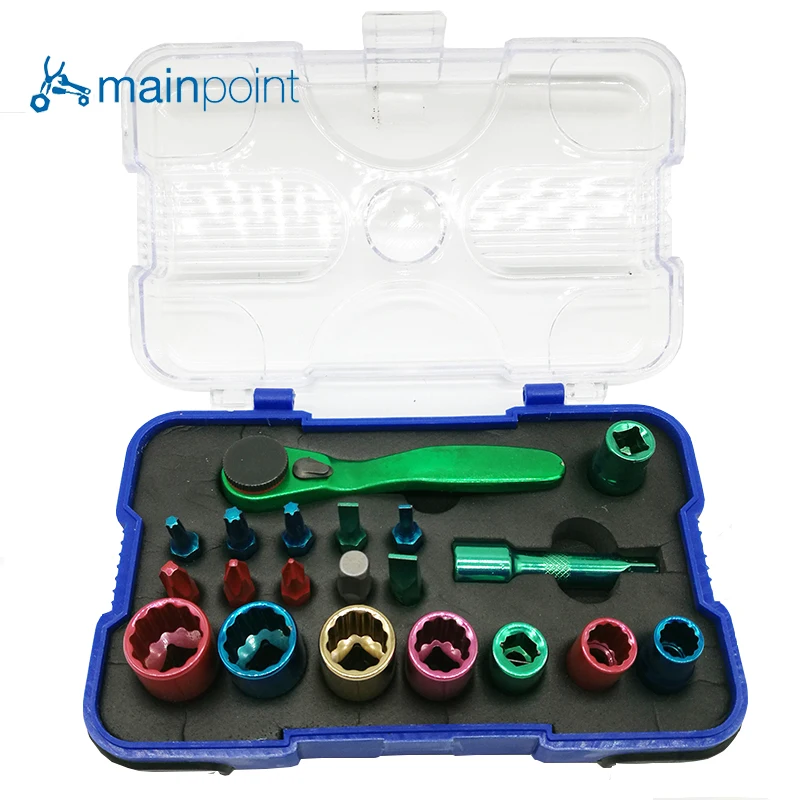 

Mainpoint 20 Pcs Screwdriver Bits Socket Color Coded Multifunction Set CR-V,Portable Hand Tool Kit For Repair Tools