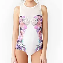 OSTRICH,, высокое качество, женский цветочный принт, сексуальный, пуш-ап, высокий, монокини, цветочный принт, гофрированный, боди, удобная Пляжная одежда