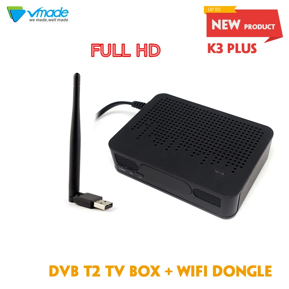 VMADE Newest DVB-T2 K3 Terrestrial Receiver FULL HD Digital TV Tuner Receptor MPEG4 T2 H.264 Terrestrial TV Receiver Set Top Box