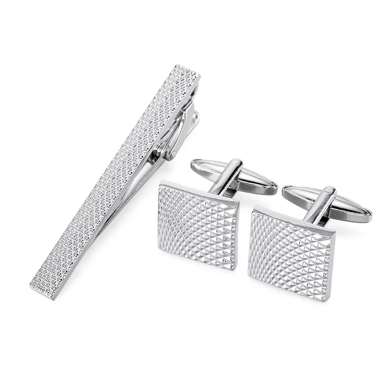 High quality fashion brand Suit Cufflinks tie clip laser metal