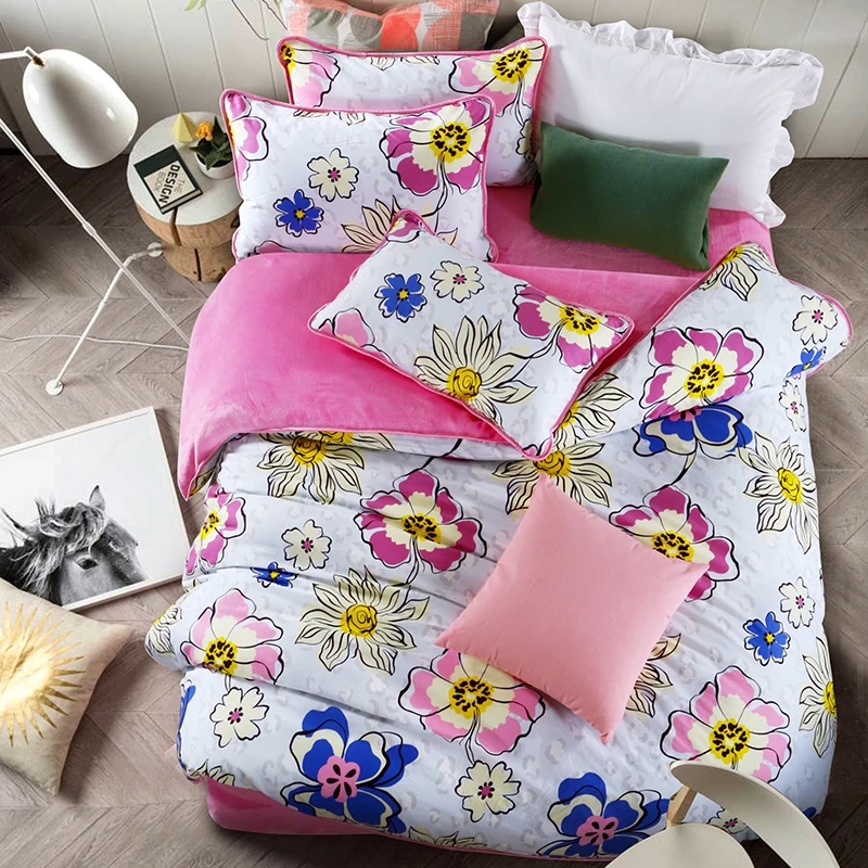 Pure cotton jacquard big flower bedding set king queen size quilt cover set sheet sheet bedding bag