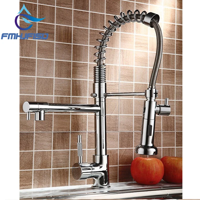 Hot Sale NEW Pull Our Spring Kitchen Faucet Chrome Brass Vessel Sink