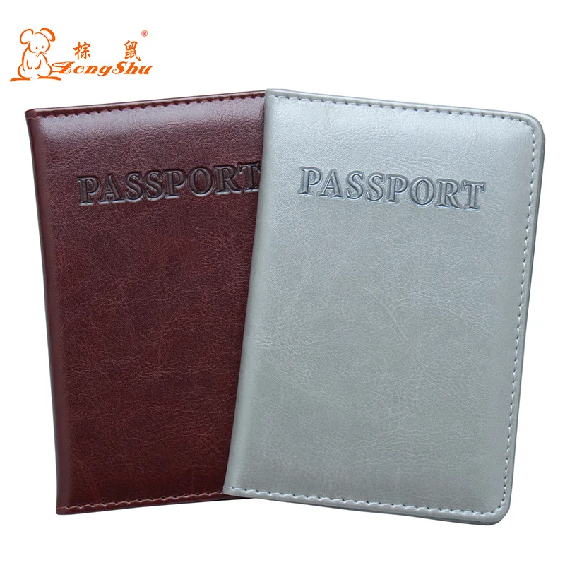 Oil High Quality gray letters national Passport Holder Protector Wallet Business Card Soft Cover PU Leather | Багаж и сумки